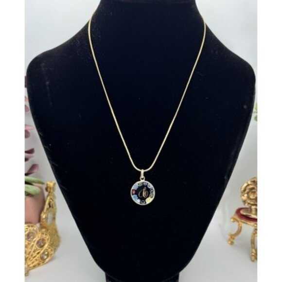 Vintage Antica Murrina Murano Millefiori Initial C Gold Tone  17" Long - Picture 3 of 8